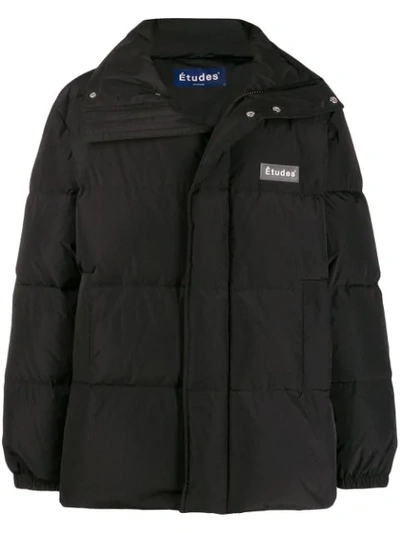 Shop Etudes Studio Padded Short Coat In Black