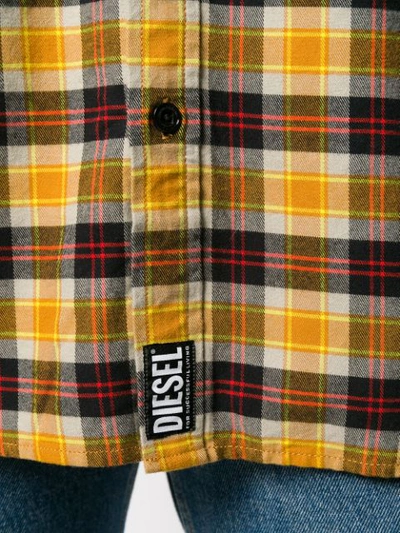 Shop Diesel Western Shirt In Yarn Dyed Check In Yellow