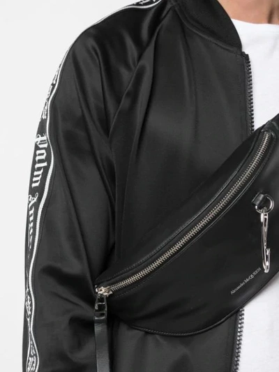 Shop Palm Angels Sleek Varsity Track Jacket In Black