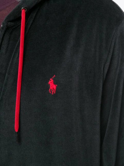 Shop Polo Ralph Lauren Zipped Hoodie In Black