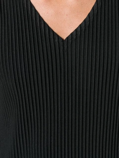 Shop Issey Miyake Ribbed Tank Top In Black