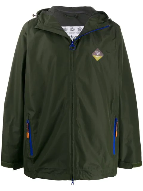barbour green hooded jacket