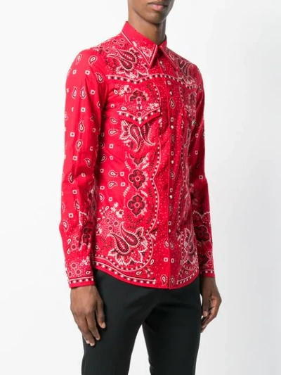 Shop Dsquared2 Bandana Print Shirt In Red