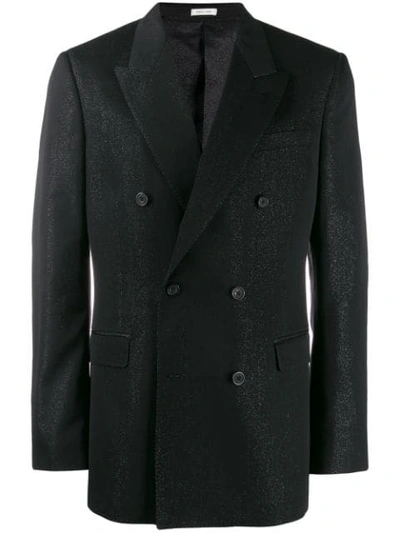 Shop Alexander Mcqueen Glitter Detail Suit Jacket In Black