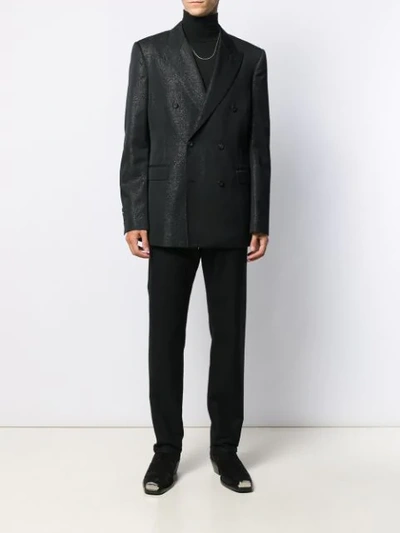 Shop Alexander Mcqueen Glitter Detail Suit Jacket In Black