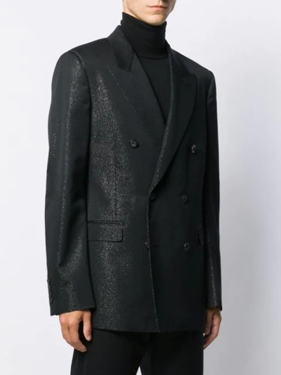 Shop Alexander Mcqueen Glitter Detail Suit Jacket In Black