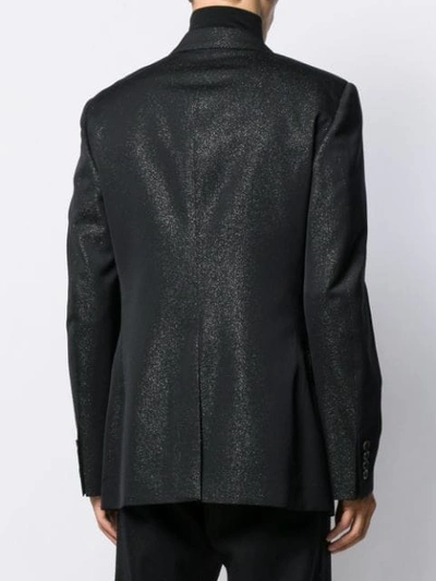 Shop Alexander Mcqueen Glitter Detail Suit Jacket In Black