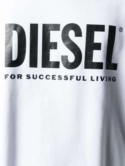 Shop Diesel Logo Sweatshirt In White