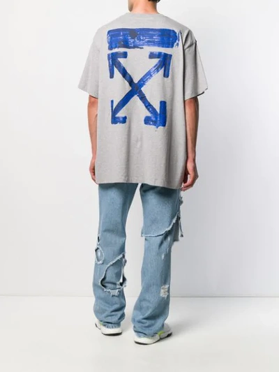 Shop Off-white Arrows Oversized T-shirt In Grey