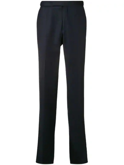 Shop Ermenegildo Zegna Tailored Trousers In Blue