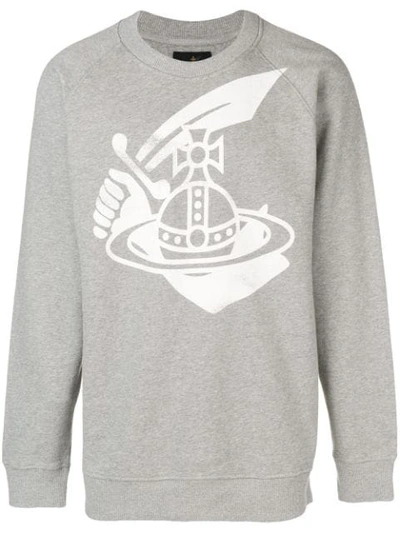 Shop Vivienne Westwood Anglomania Front Printed Sweatshirt In Grey