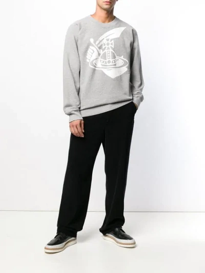 Shop Vivienne Westwood Anglomania Front Printed Sweatshirt In Grey