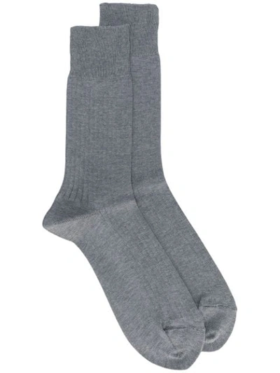 Shop Comme Des Garçons Homme Deux Comme Des Garçons Homme Plus Ribbed Socks - Grey