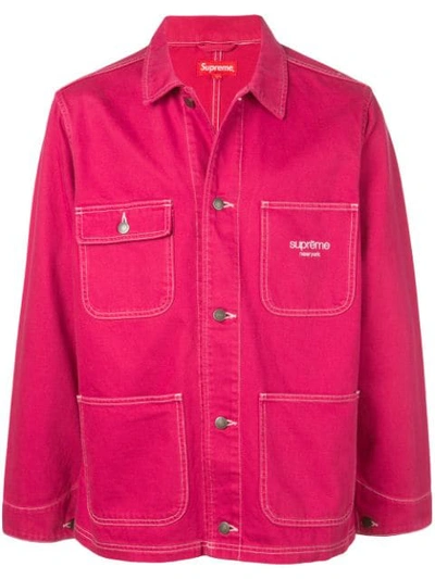 白木/黒塗り supreme Denim Classic Chore Coat Jacket - Gジャン