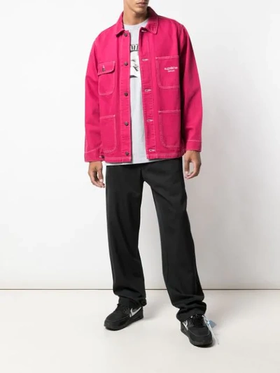 Supreme Denim Chore Jacket In Pink   ModeSens