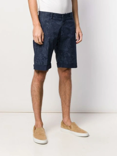 Shop Etro Paisley Pattern Shorts In Blue