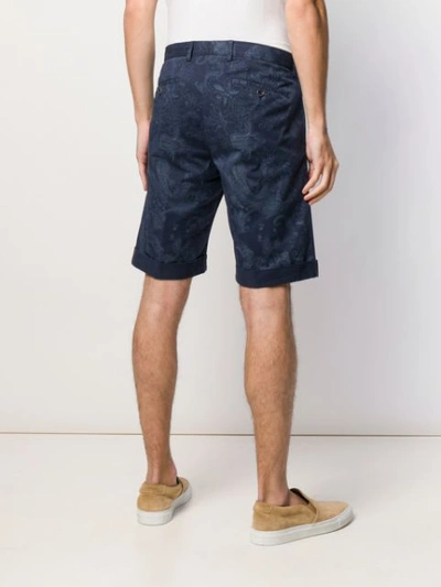 Shop Etro Paisley Pattern Shorts In Blue