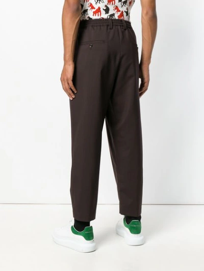 Shop Marni Drop-crotch Trousers - Brown