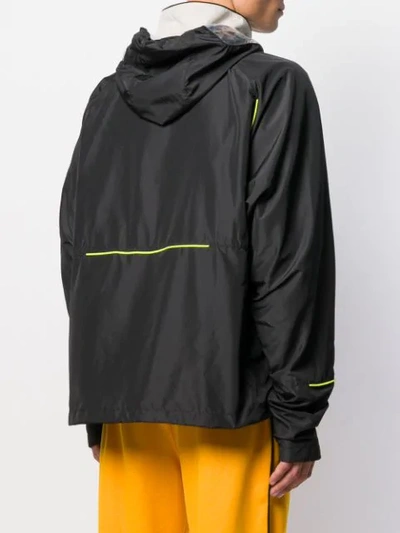 Shop Les Hommes Hooded Sports Jacket In Black