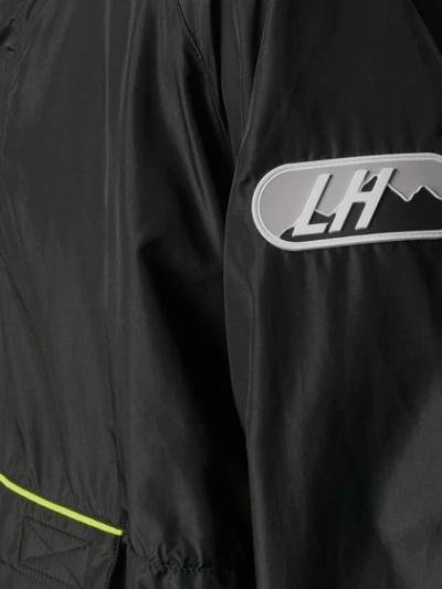 Shop Les Hommes Hooded Sports Jacket In Black