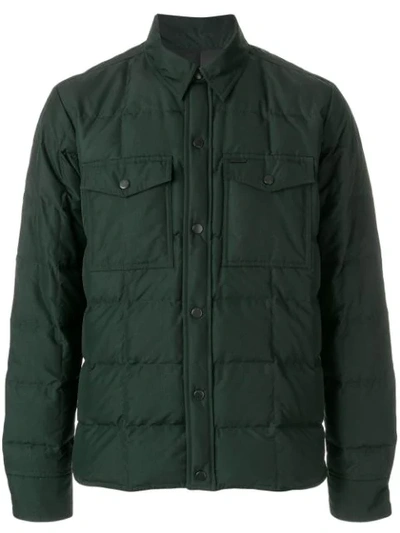 Shop Ami Alexandre Mattiussi Snap-buttonned Quilted Jacket In Green