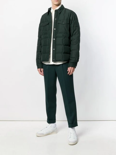 AMI ALEXANDRE MATTIUSSI SNAP-BUTTONNED QUILTED JACKET - 绿色