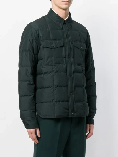 Shop Ami Alexandre Mattiussi Snap-buttonned Quilted Jacket In Green
