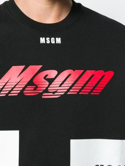 Shop Msgm Turbo Logo Printed Sweatshirt In 99 Nero