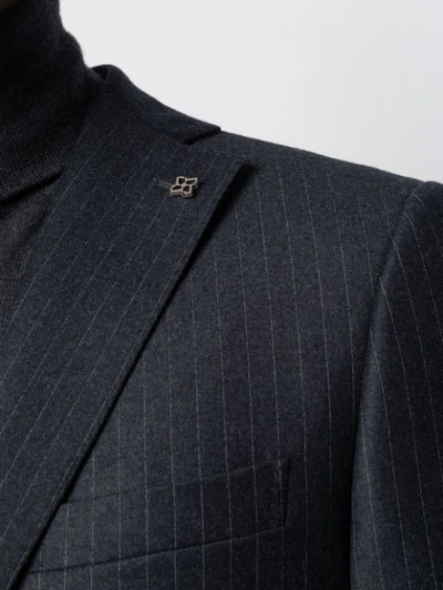 Tagliatore Micro-stripe Fitted Suit In Grey