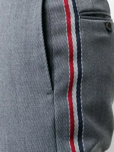 Shop Thom Browne Slim-fit Mid-rise Trouser In Grey