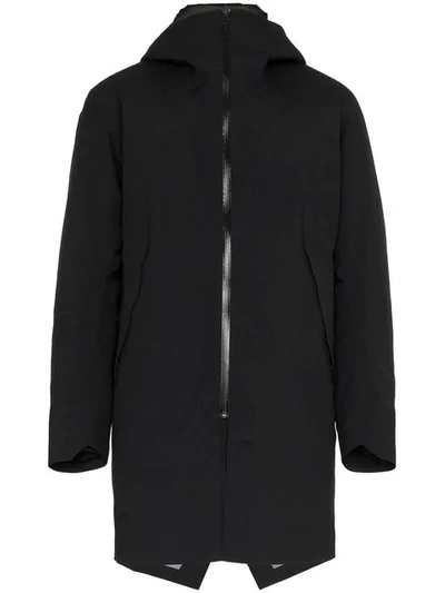 Shop Arc'teryx Hooded Coat In Black