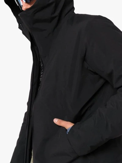 Shop Arc'teryx Hooded Coat In Black