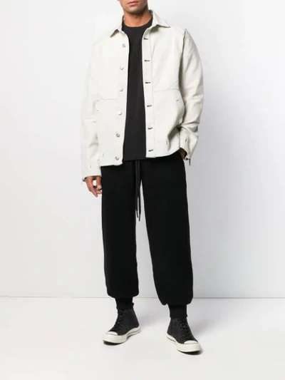 Shop Andrea Ya'aqov Buttoned Denim Jacket In White