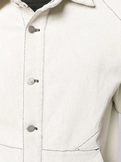 Shop Andrea Ya'aqov Buttoned Denim Jacket In White