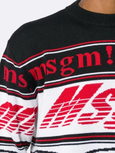 Shop Msgm Logo Knit Jumper In White