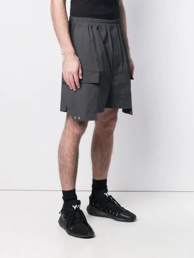 Shop Rick Owens Asymmetric Cargo Shorts In Grey