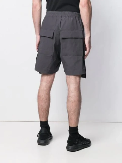 Shop Rick Owens Asymmetric Cargo Shorts In Grey