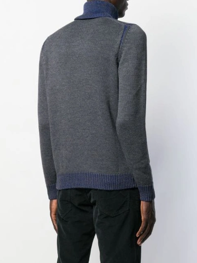 ROBERTO COLLINA TWO-TONE TURTLENECK JUMPER - 灰色