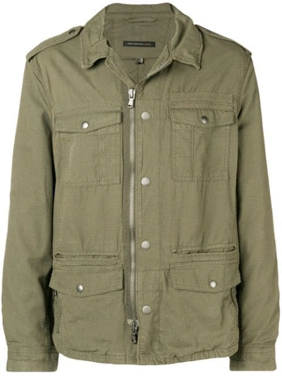 Shop John Varvatos Embroidered Dragon Military Jacket In Green