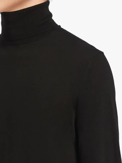 Shop Prada Roll Neck Knitted Sweater - Black