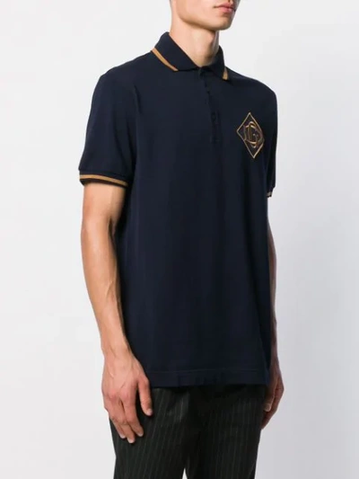 Shop Dolce & Gabbana Dg Logo Polo Shirt In Blue