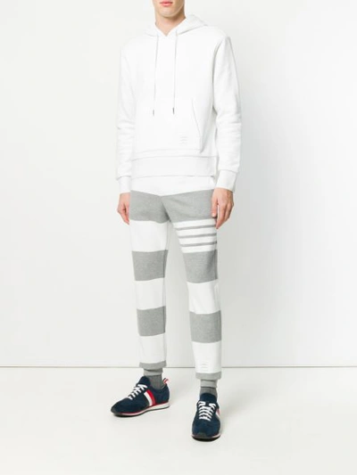 Shop Thom Browne Engineered Rugby Stripe Classic Loopback Jersey Sweatpants In Grey