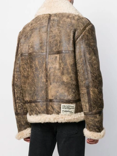 Shop Diesel Shearling Jacket In 73p