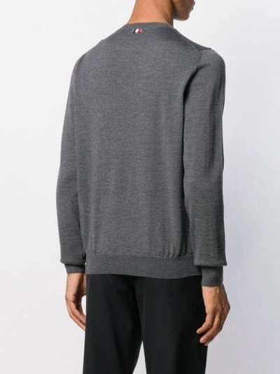 Shop Moncler Crew Neck Knitted Jumper In Grey