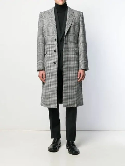 Shop Alexander Mcqueen Check And Houndstooth Coat In Black