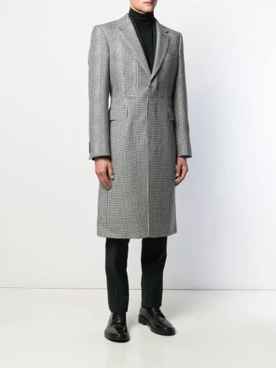 Shop Alexander Mcqueen Check And Houndstooth Coat In Black