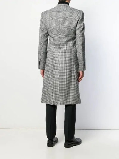 Shop Alexander Mcqueen Check And Houndstooth Coat In Black