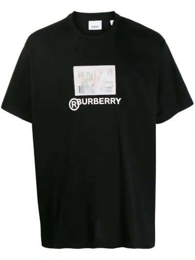 Shop Burberry Passport Print T-shirt In Black