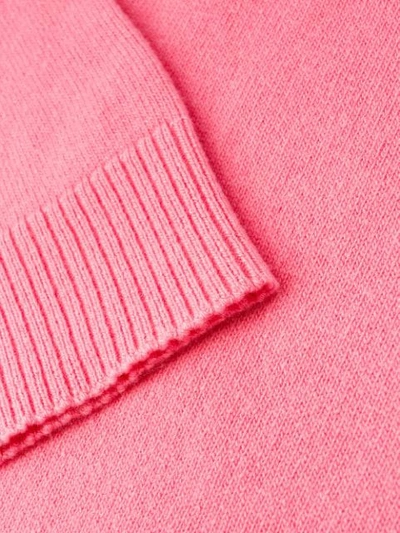 Shop Loewe Roll-neck Embroidered Logo Jumper In Pink