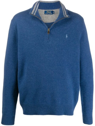 Shop Polo Ralph Lauren Wool Knit Sweater In Blue